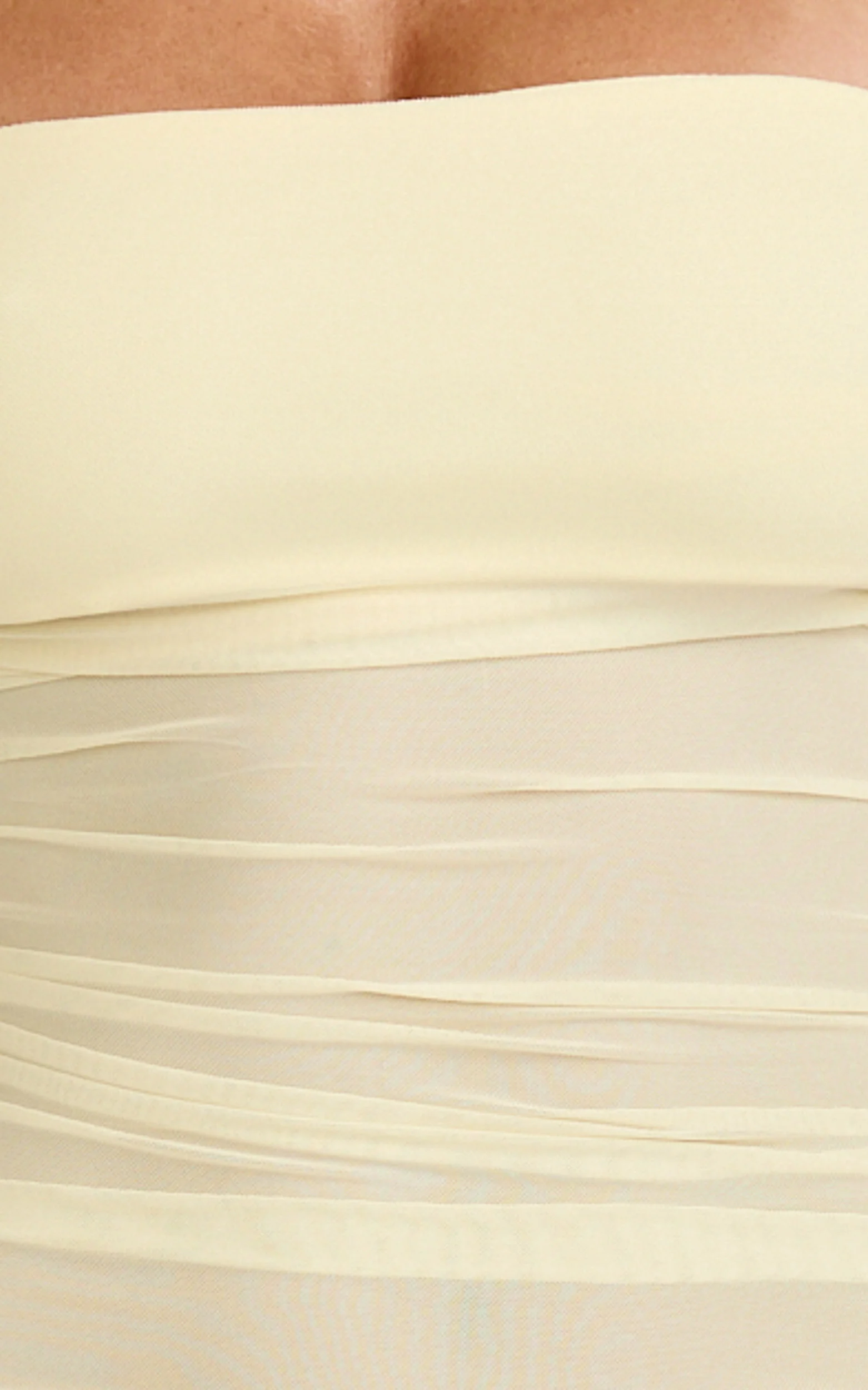 Almarie Midi Dress - Halter Neck Mesh Dress in Lemon - Image 6