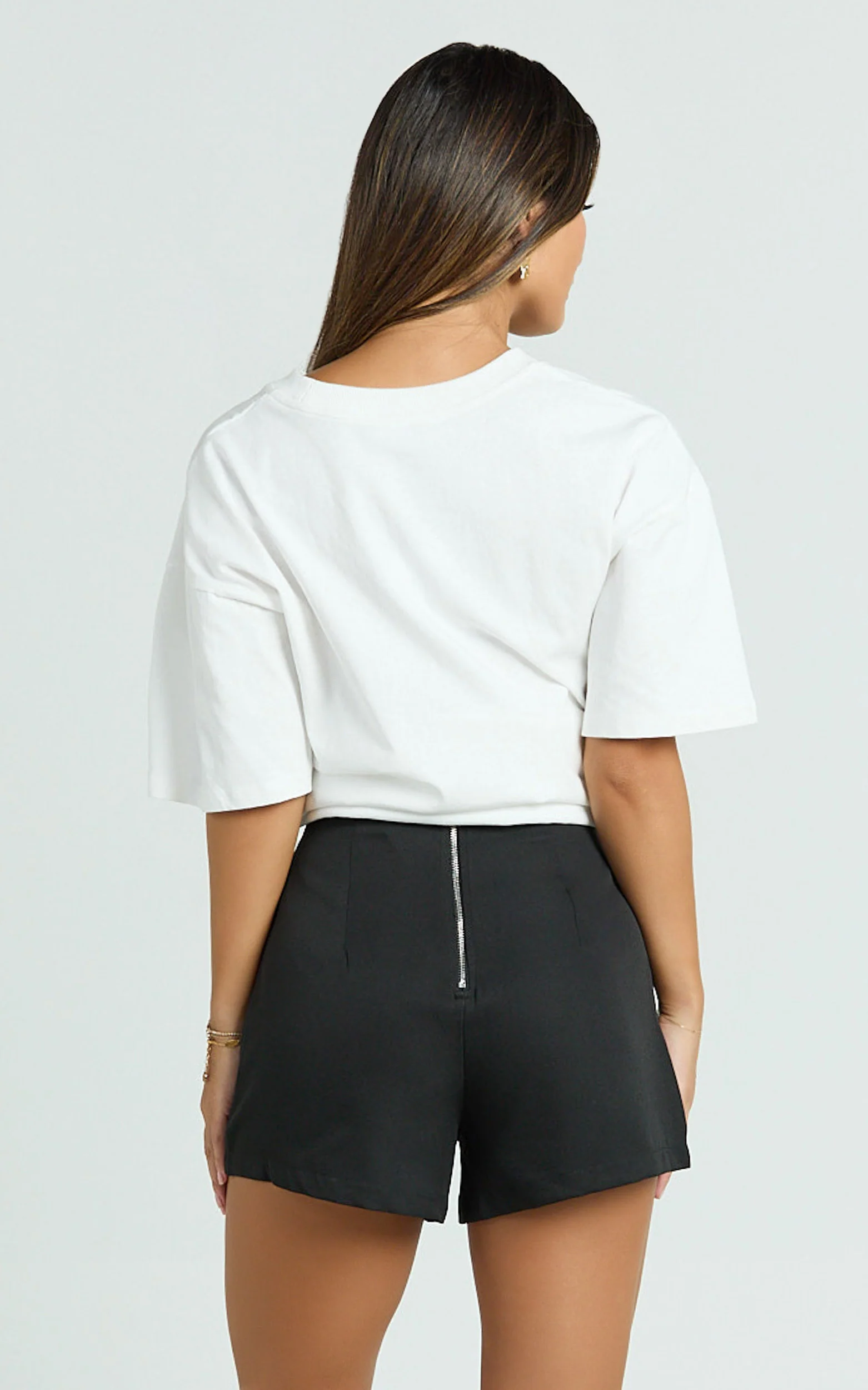 Along The Ride Mini Shorts - Tailored Shorts in Black - Image 6