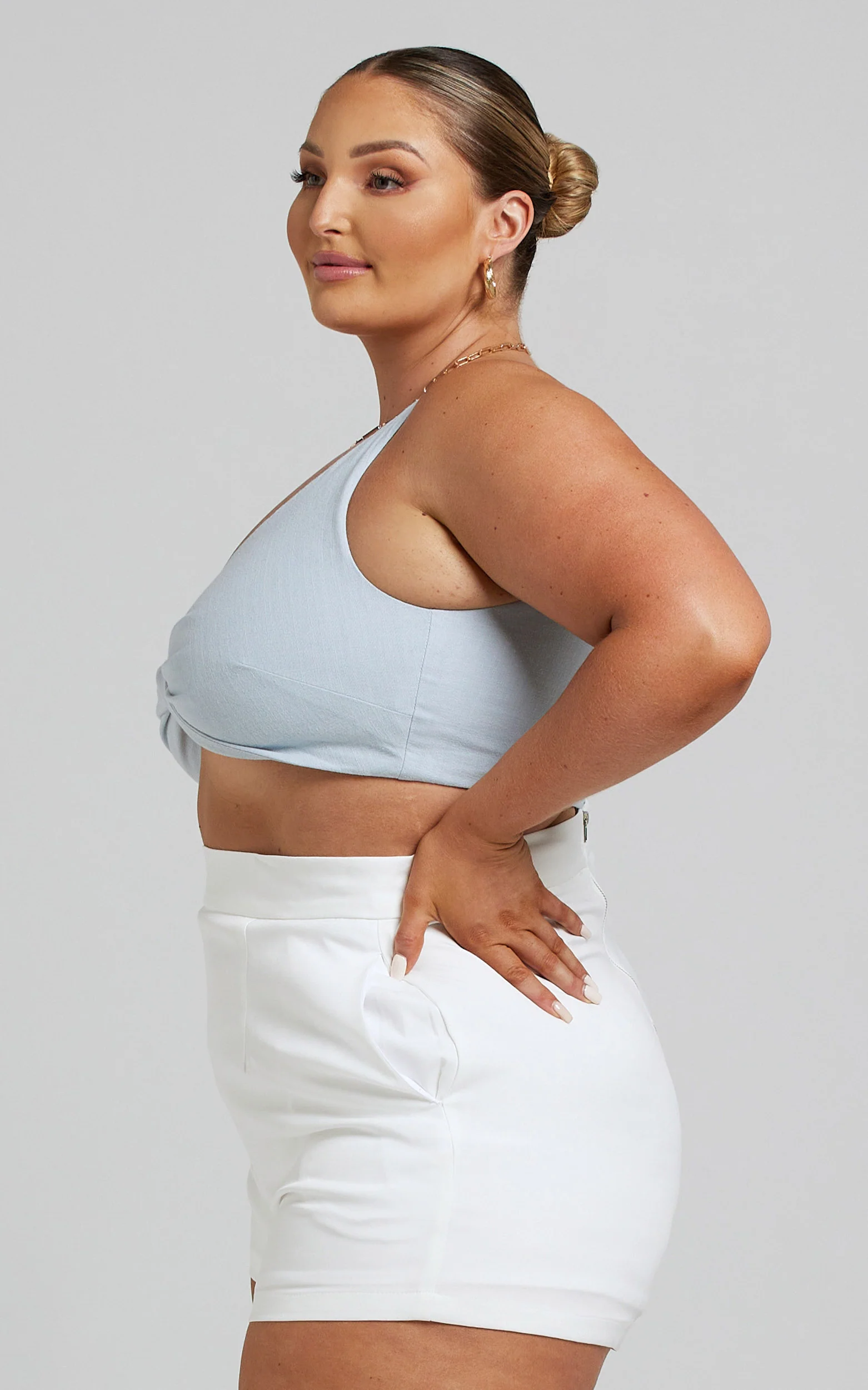 Along The Ride Mini Shorts - Tailored Shorts in White - Image 5