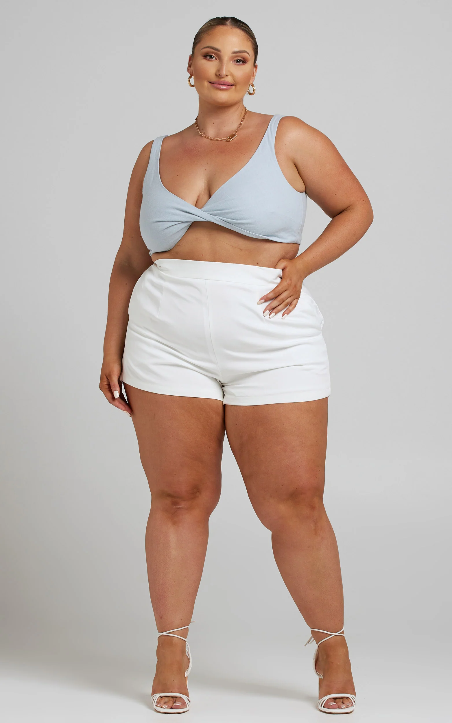 Along The Ride Mini Shorts - Tailored Shorts in White - Image 6