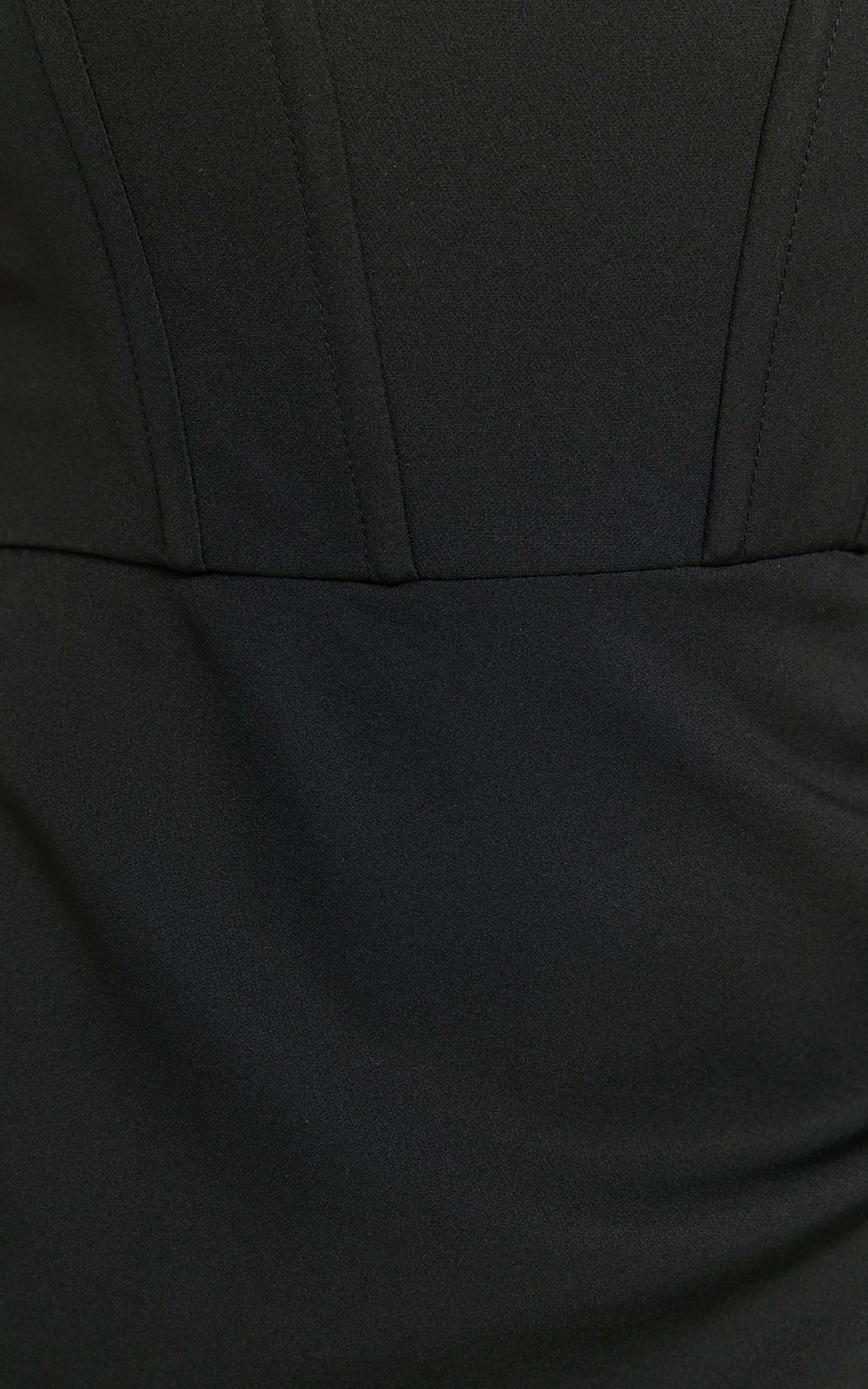 Bonne Mini Dress - Strapless Corset Side Split Dress in Black - Image 7