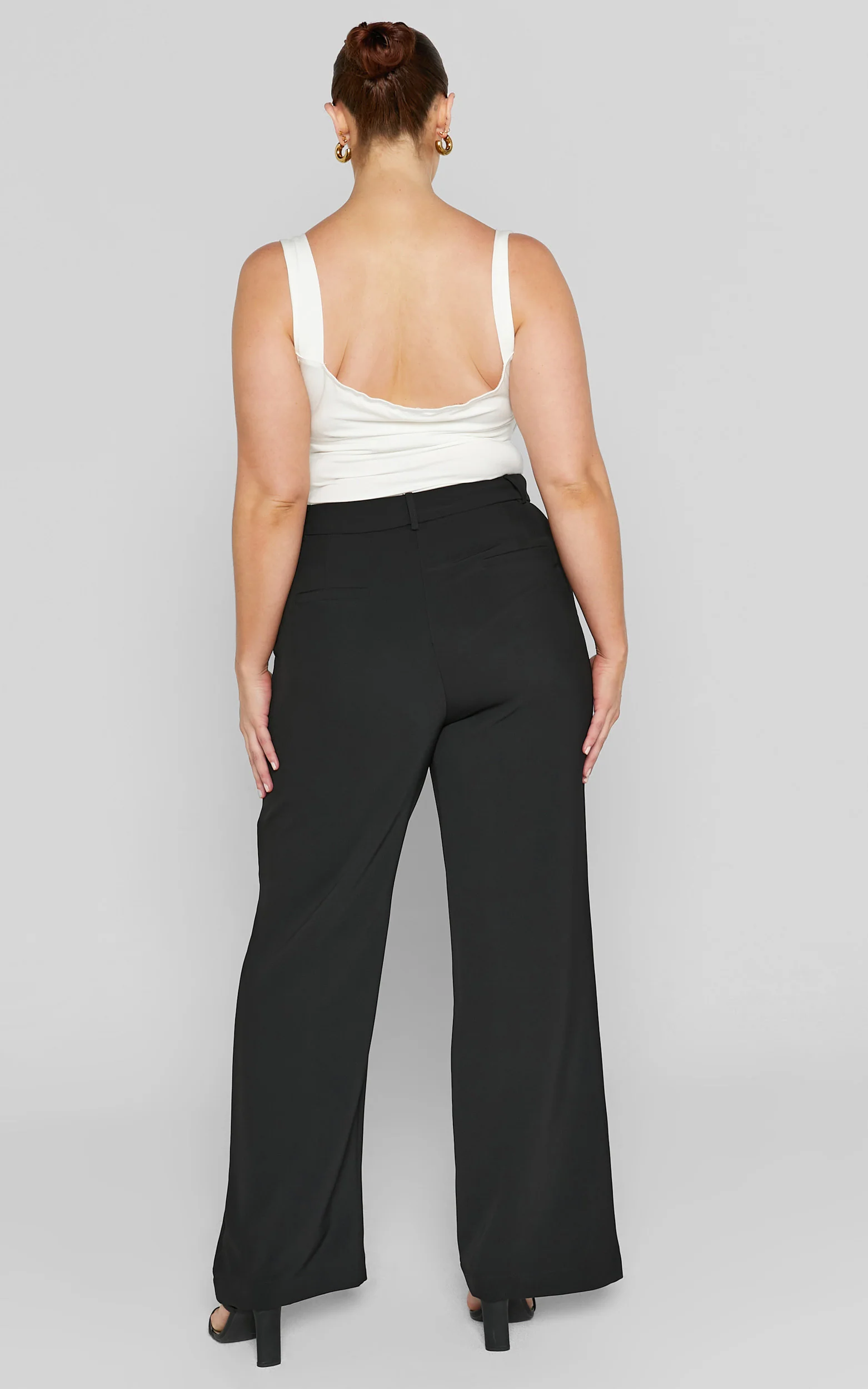 Bonnie Pants - High Waisted Tailored Wide Leg Pants in Black - Image 6