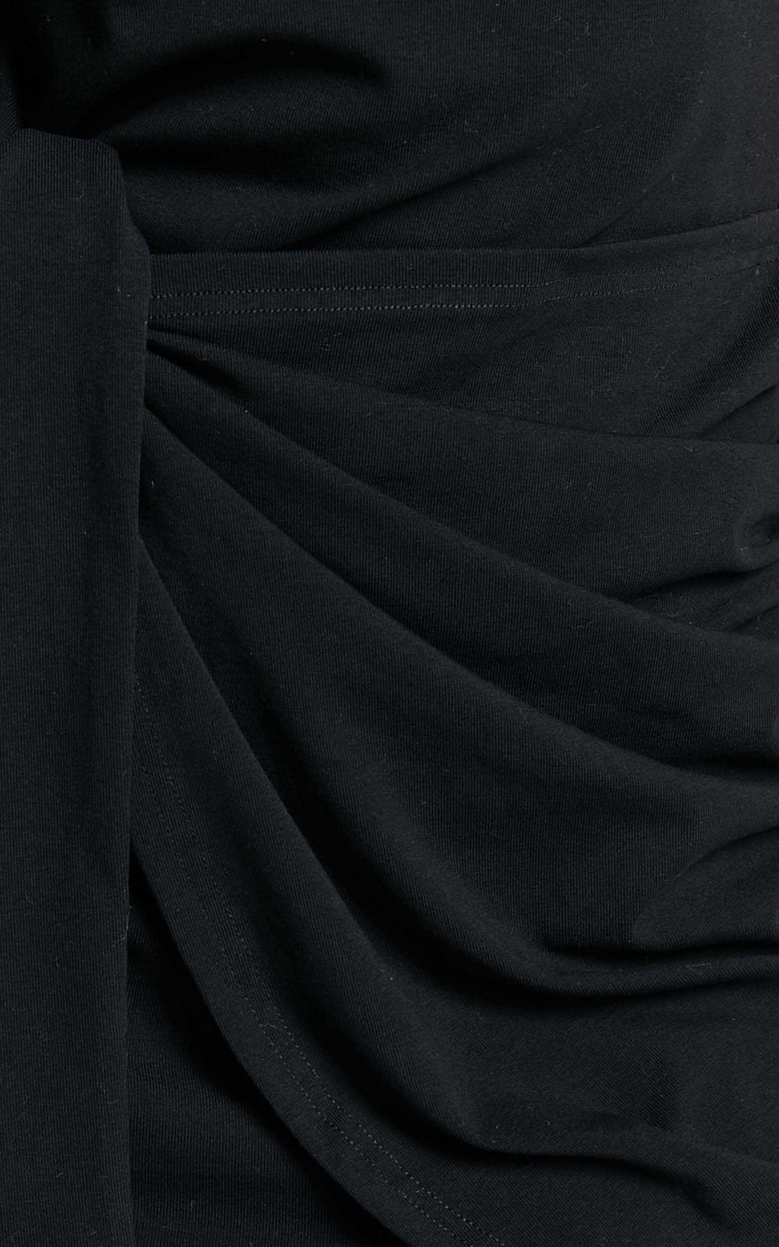 Candace Mini Dress - Faux Wrap Shift Dress in Black - Image 9