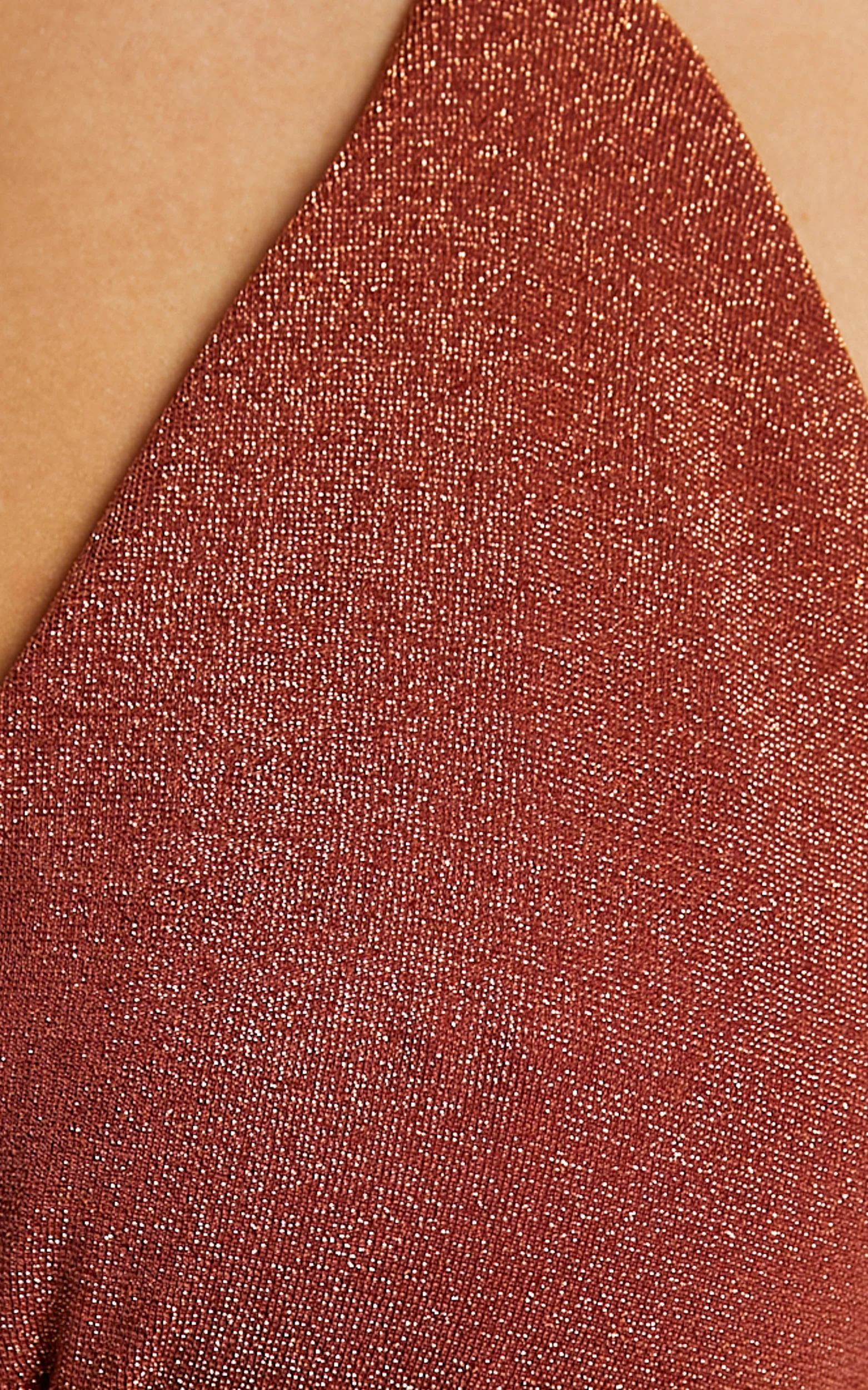 Cove Bikini Top - Thick Strap Bikini Top in Rust Lurex - Image 8