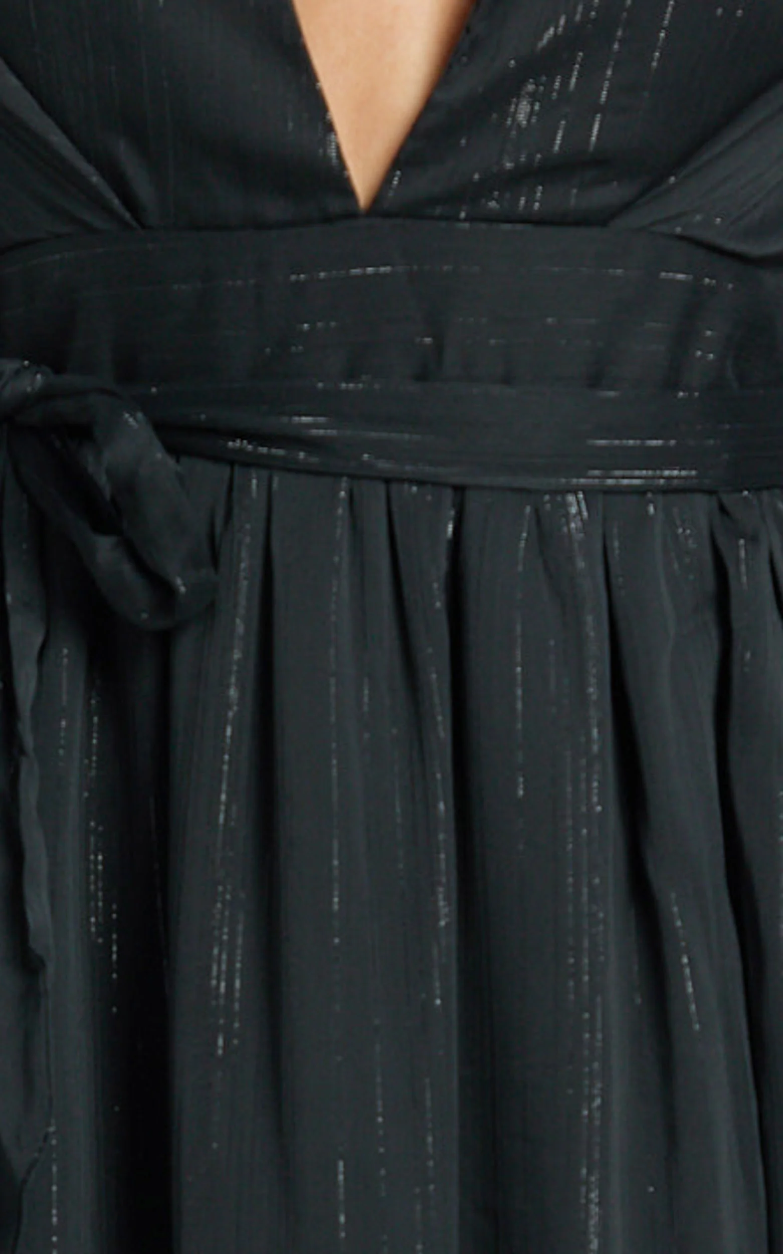 Dangerous Woman Maxi Dress - Plunge Thigh Split Dress in Black - Image 8