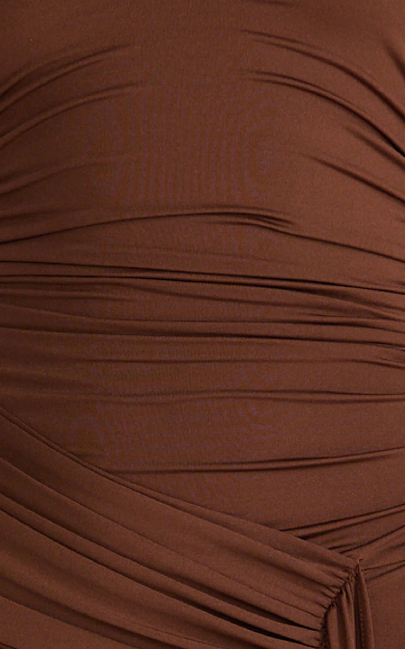 Dixie Maxi Dress - Plunge Halter Low Back Dress in Chocolate - Image 6