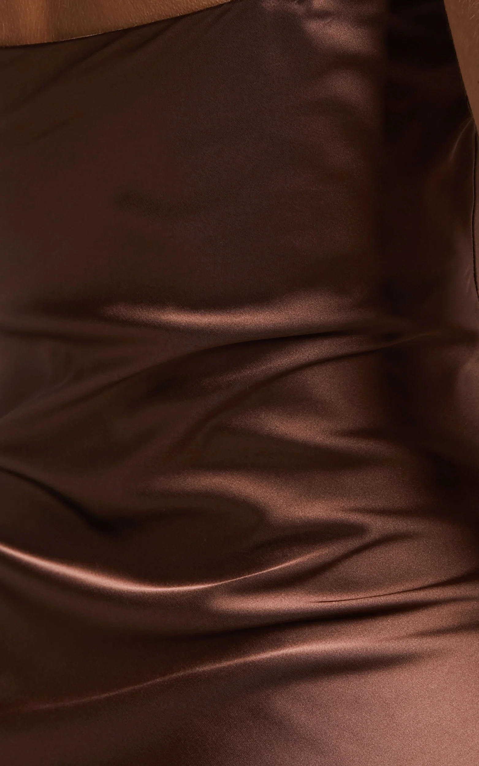 Flordeliza Midi Dress - Cowl Neck Thigh Slit Slip Dress in Chocolate - Image 8