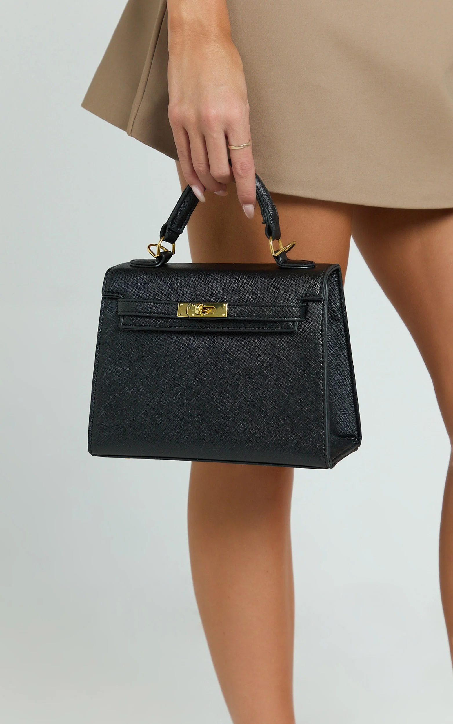 Hera Bag - Top Handle Crossbody Bag in Black - Image 3