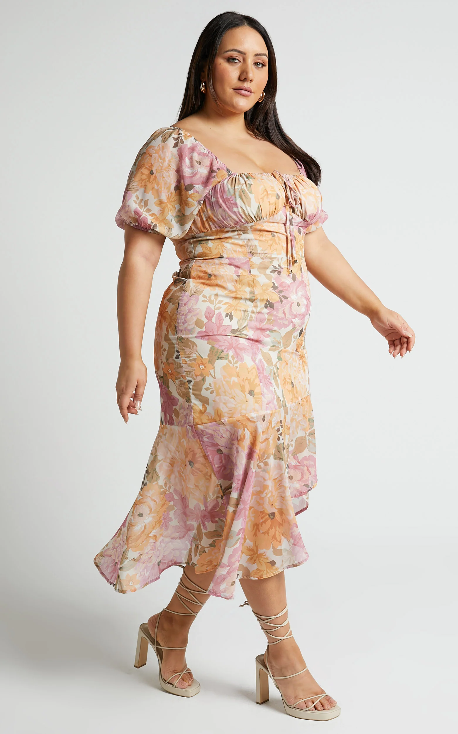 Jasalina Midi Dress - Puff Sleeve Dress in Elegant Rose - Image 6