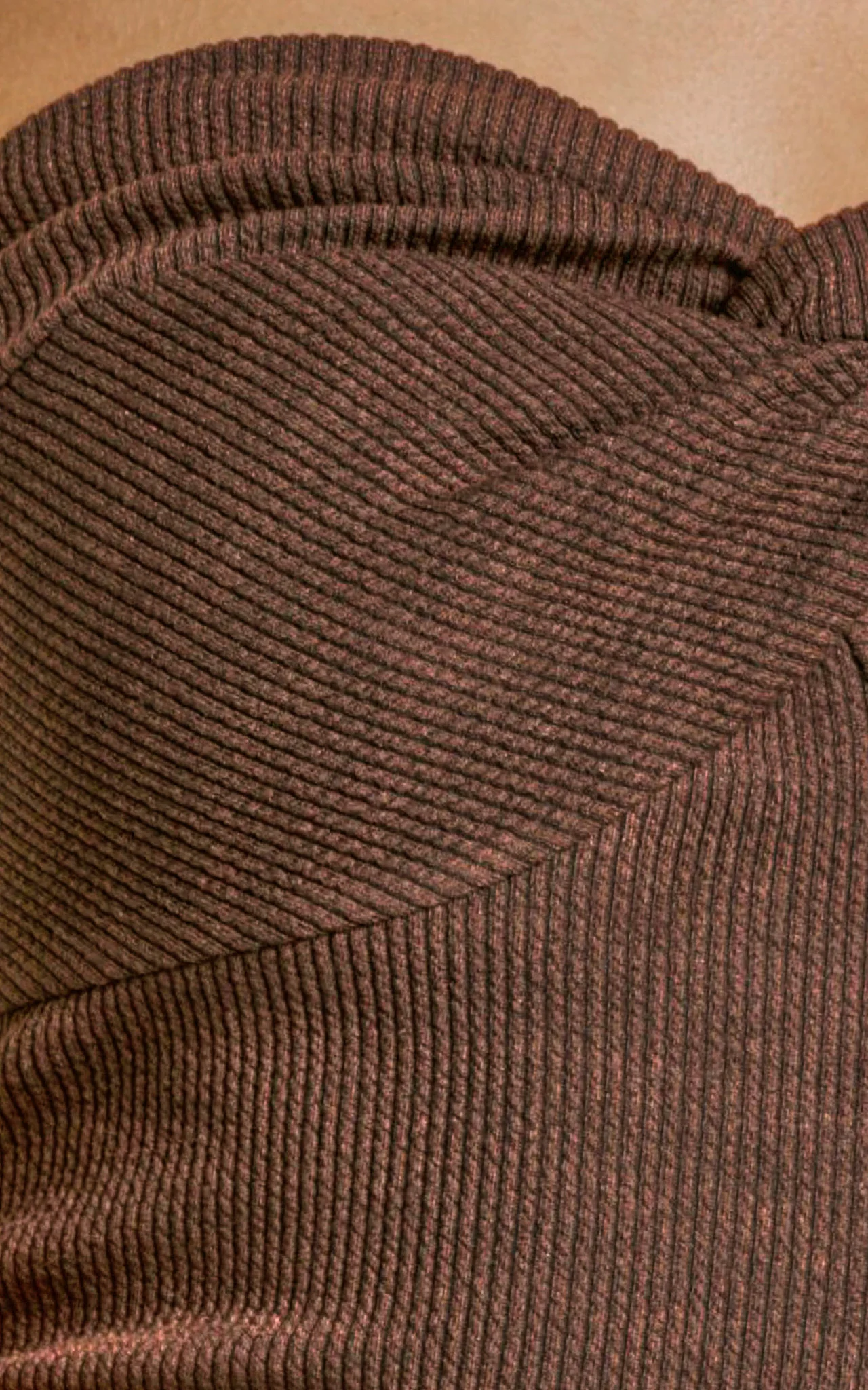 Jelena Top - Jersey Strapless Twist Front Top in Chocolate - Image 4