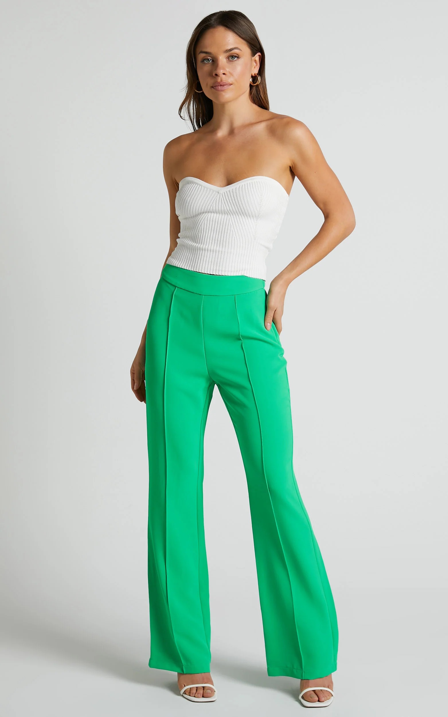 Jessa Pants - High Waisted Pants in Green - Image 3