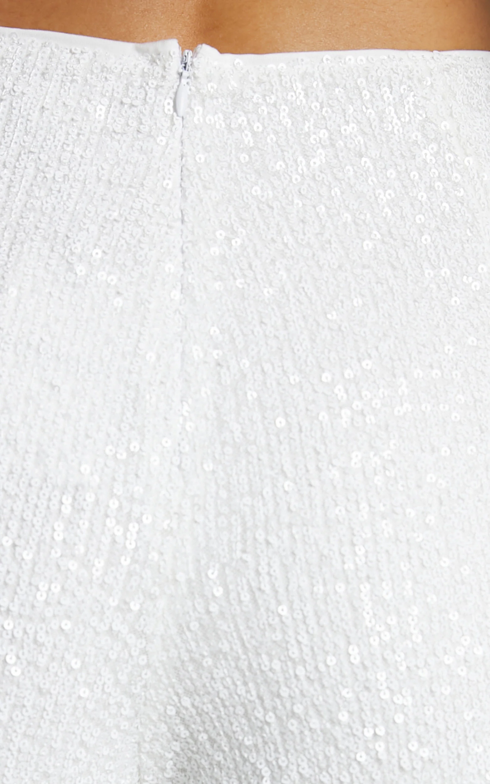 Julien Jumpsuit - Backless Wide Leg Cowl Neck Sequin Jumpsuit in White - Image 7