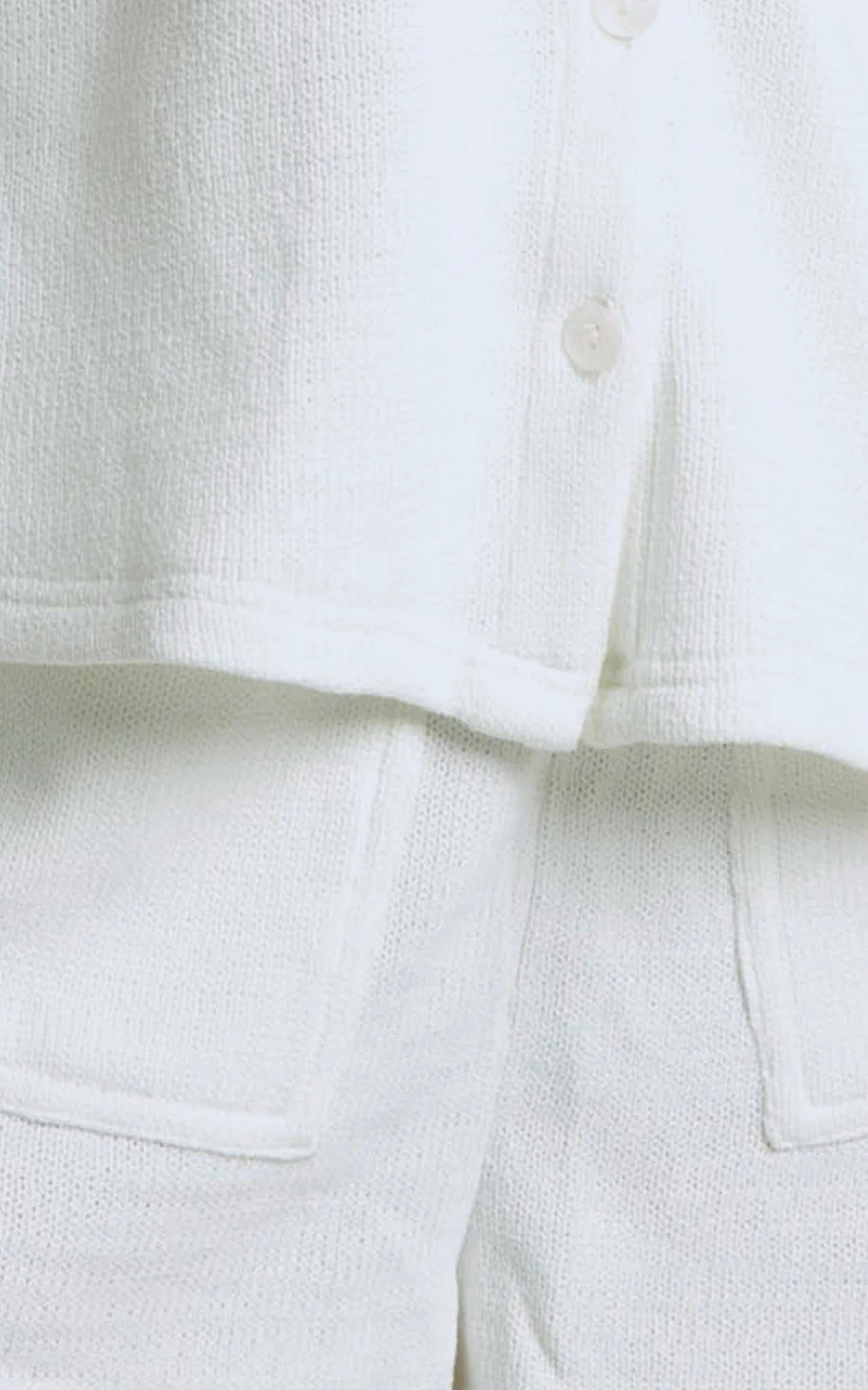 Kahlani Two Piece Set - Collared Short Sleeve and High Waisted Shorts in White - Image 7