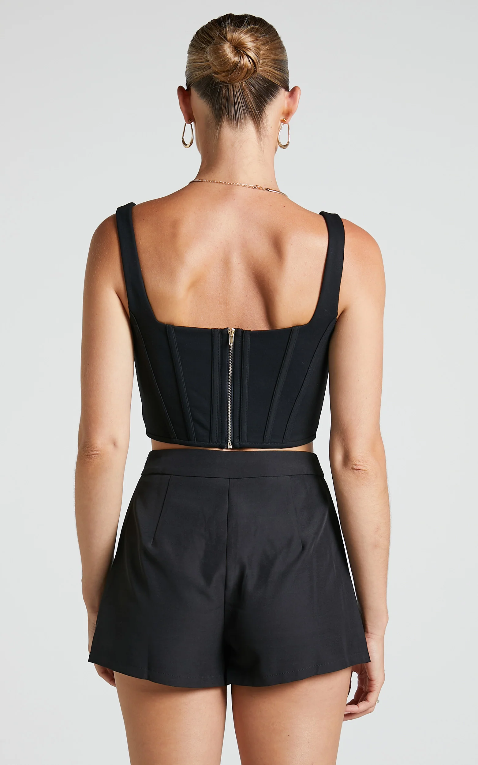 Kristitah Mini Shorts - Lace Up Hardware Eyelet Shorts in Black - Image 8