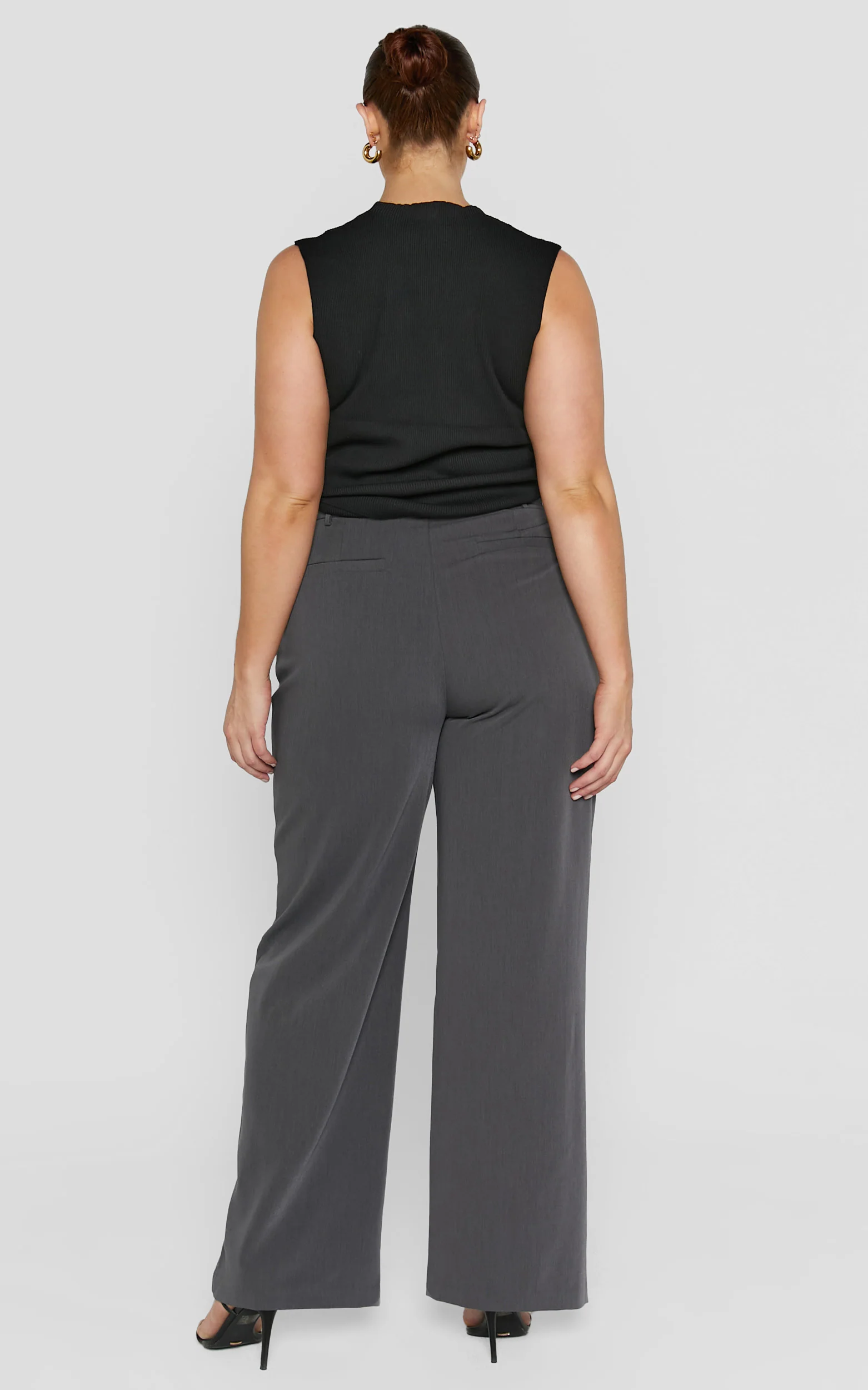 Lorcan Pants - High Waisted Tailored Pants in Charcoal - Image 6