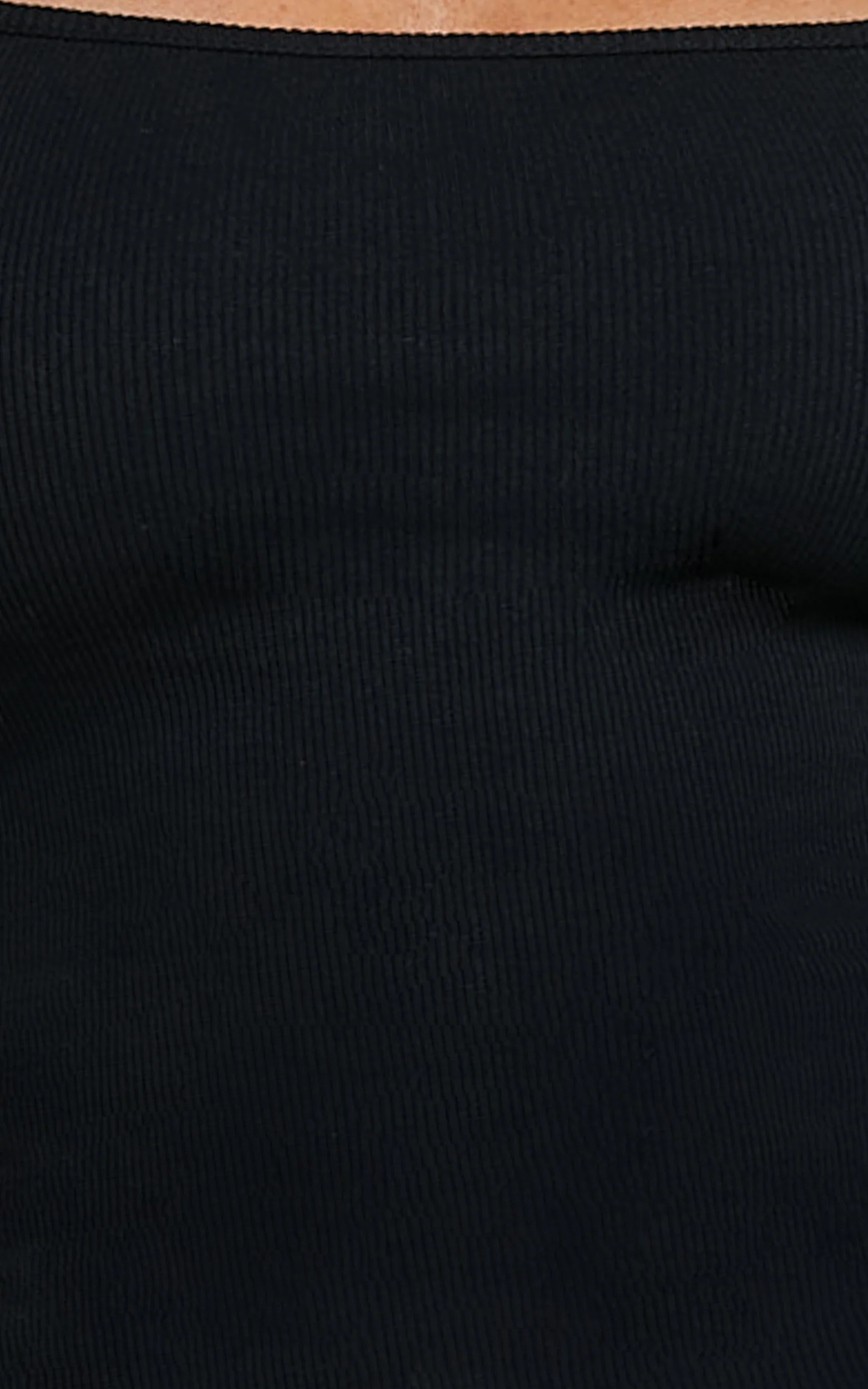 Lucy Midi Dress - Ribbed Side Ruched Bodycon Dress in Black - Image 8