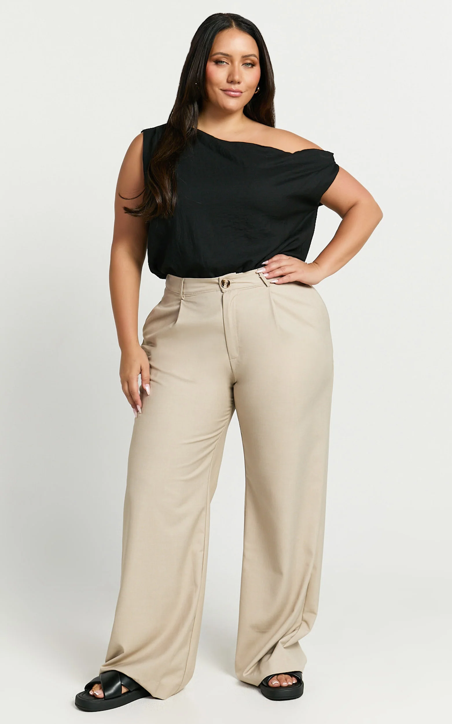 Mabel Bodysuit - Asymmetrical Neckline One Shoulder in Black - Image 4