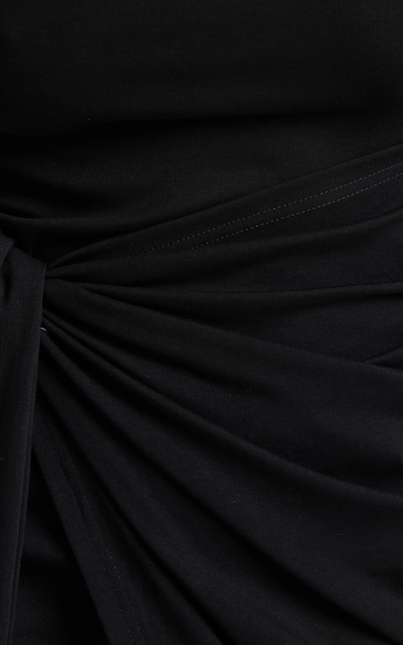 Marleen Mini Dress - Wrap Front Long Sleeve Bodycon Dress in Black - Image 9