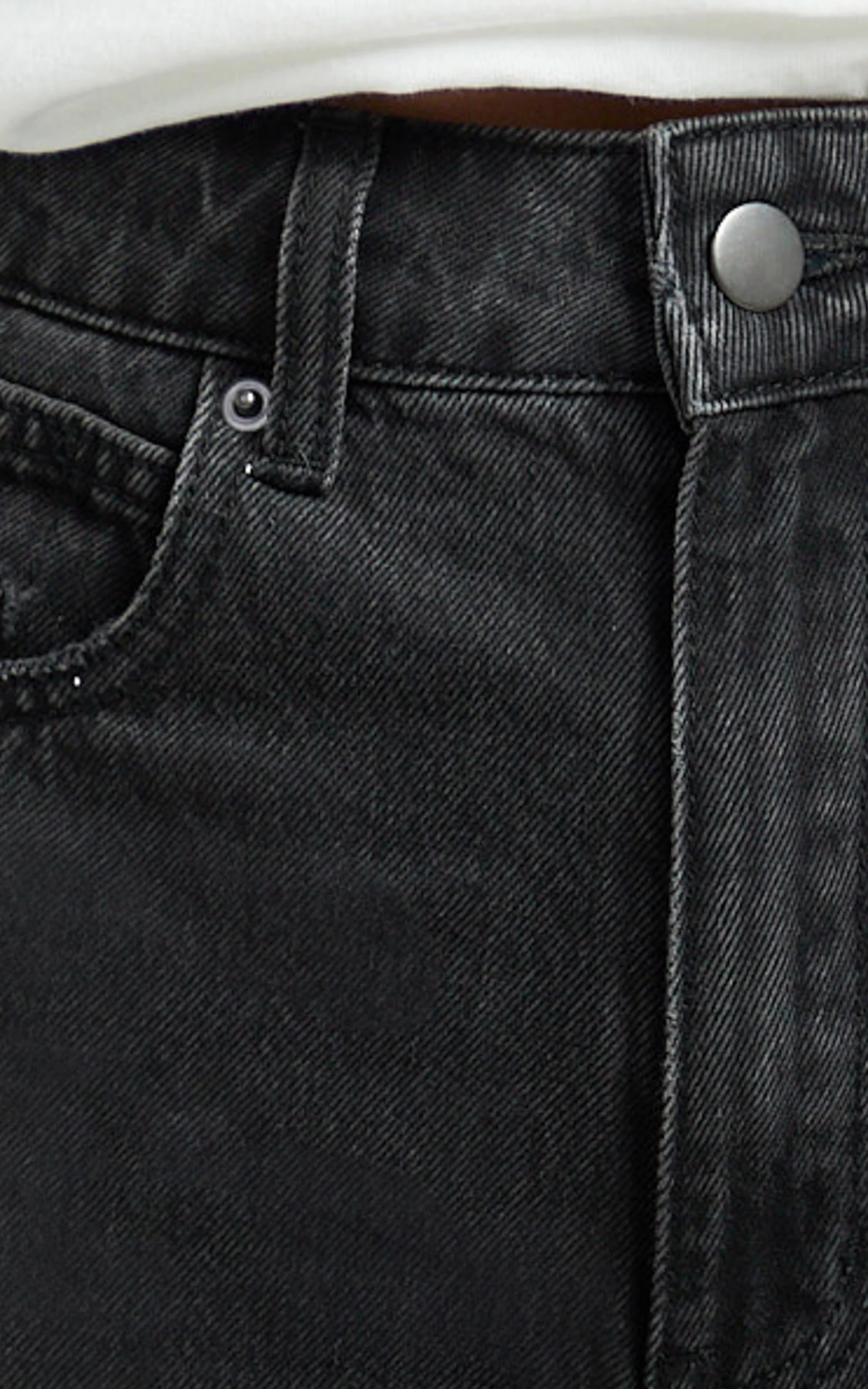 Mindae Shorts - Recycled Cotton Ripped Denim Shorts in Washed Black - Image 7