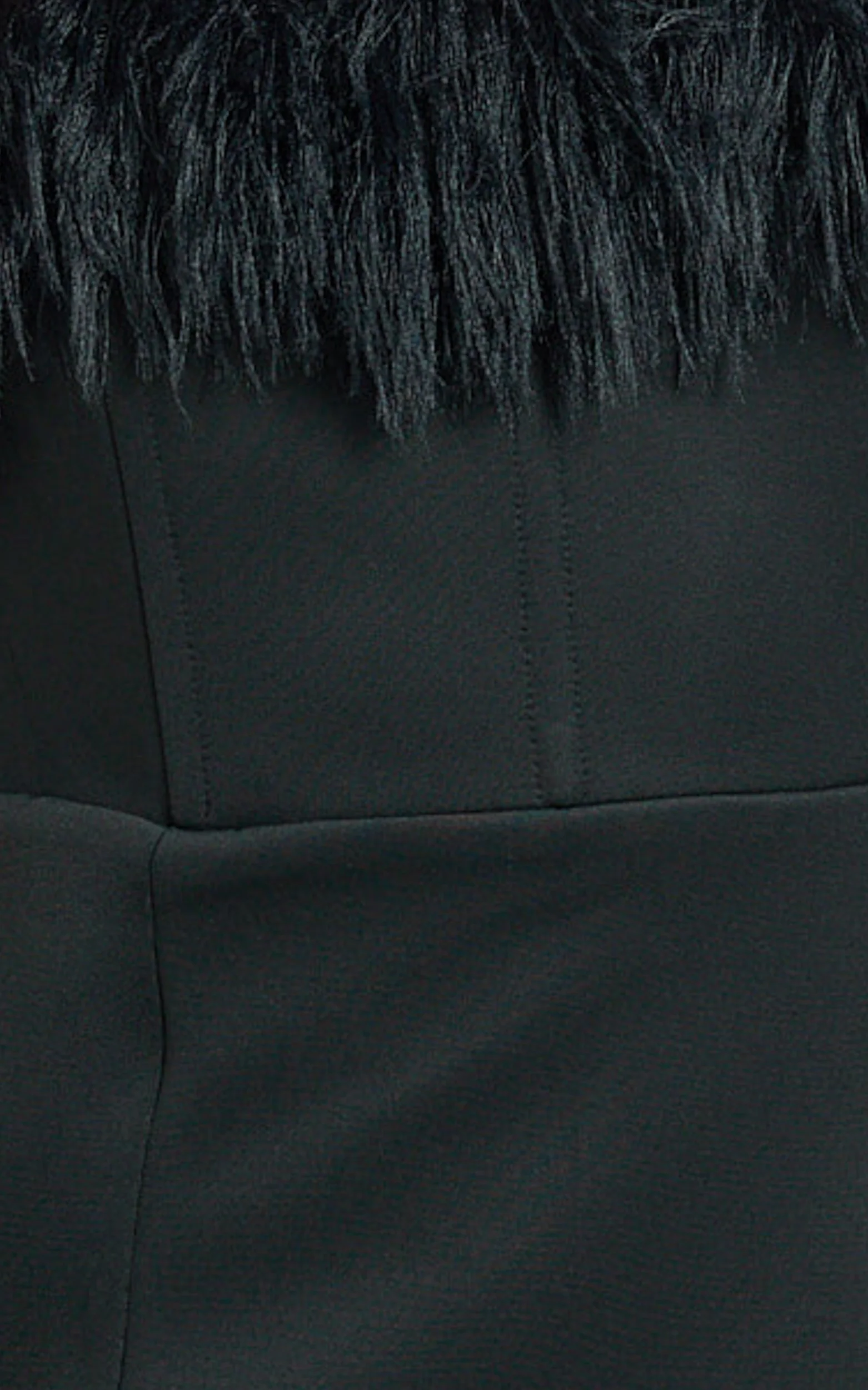 Rhaiza Mini Dress - Faux Feather Trim Strapless Dress in Black - Image 10