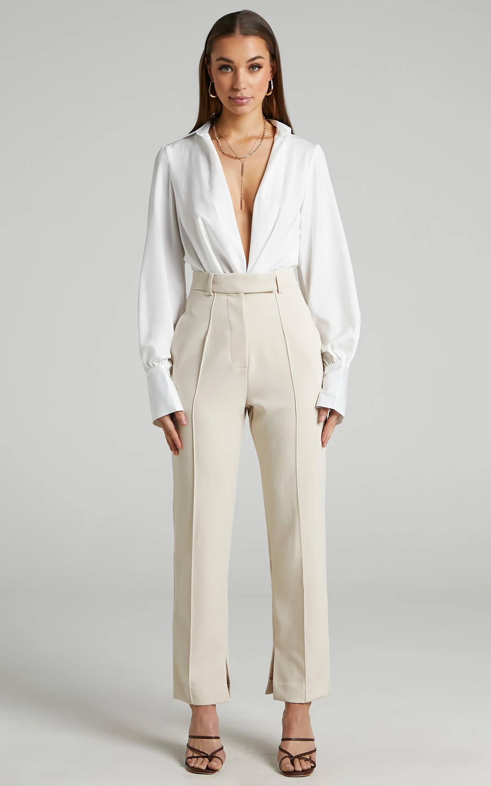 Rogers Pants - High Waisted Pants in Beige - Image 3