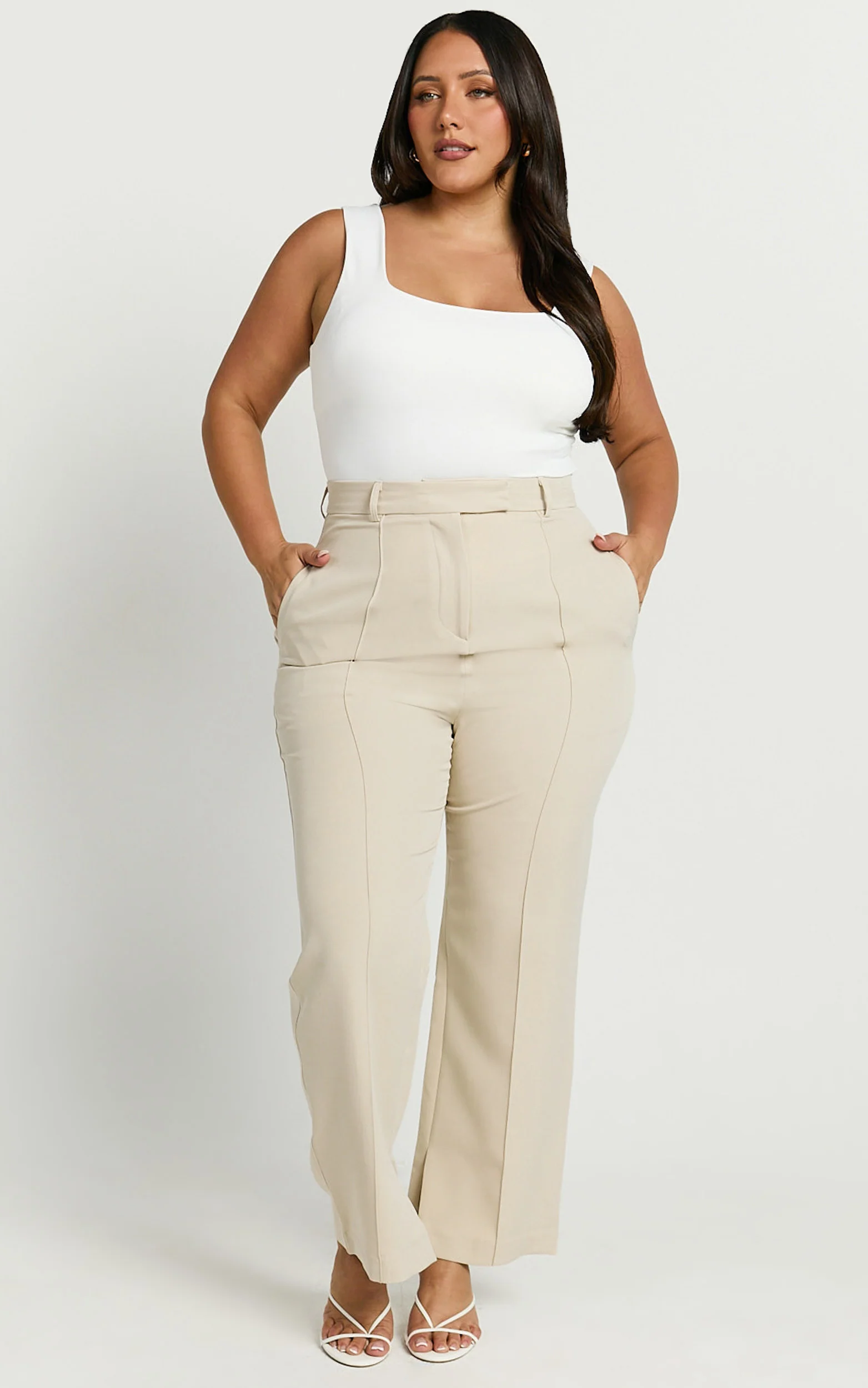 Rogers Pants - High Waisted Pants in Beige - Image 4