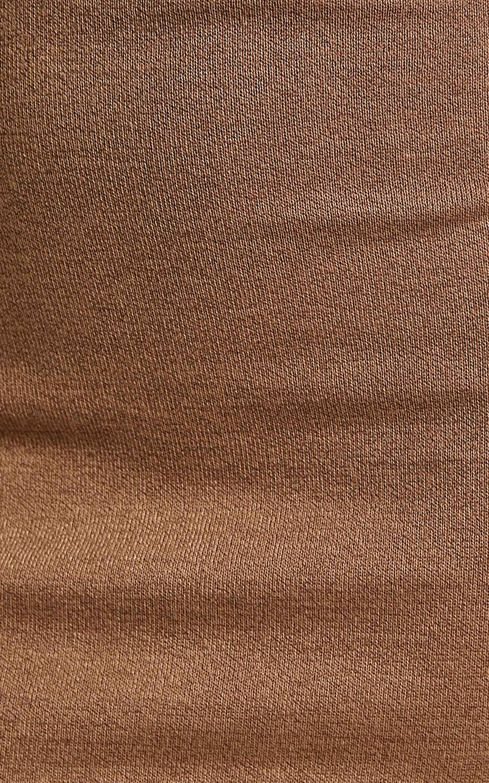 Saskia Midi Dress - Side Cut Out Dress in Chocolate - Image 8