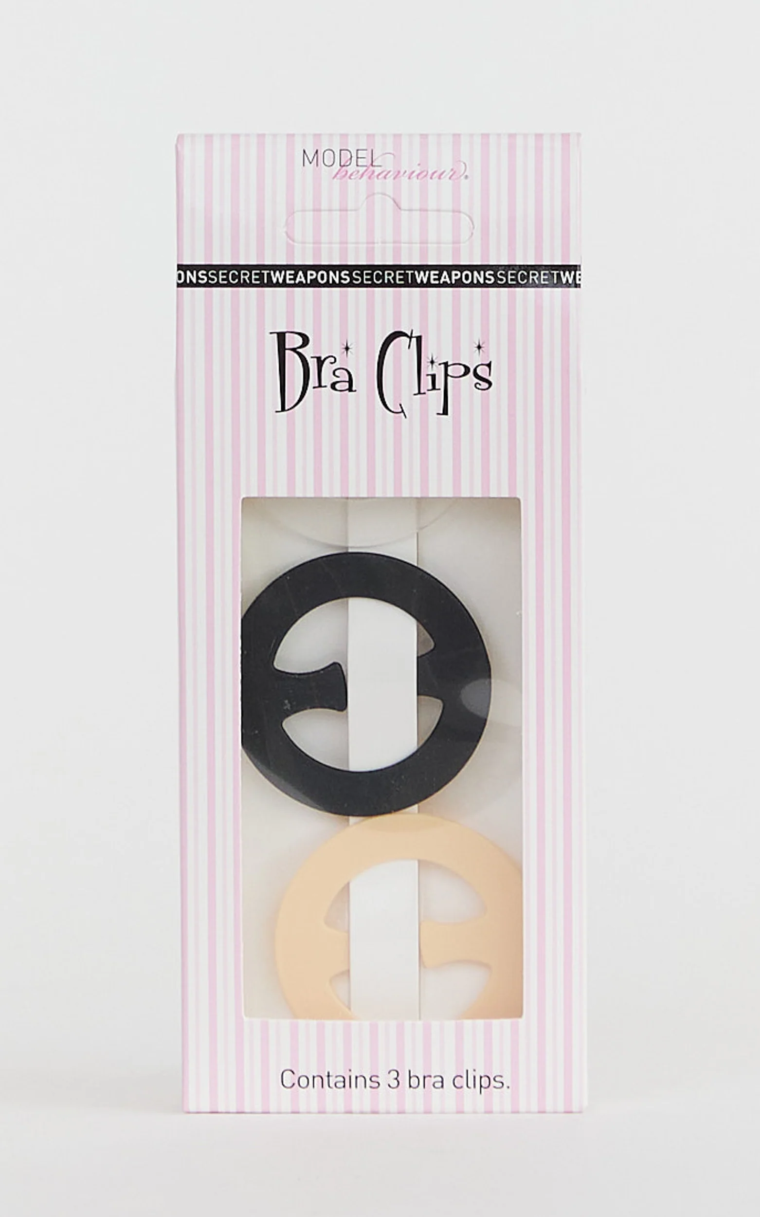 Secret Weapons - Bra Clips-Round x 3 in Clear Nude Black - Image 4