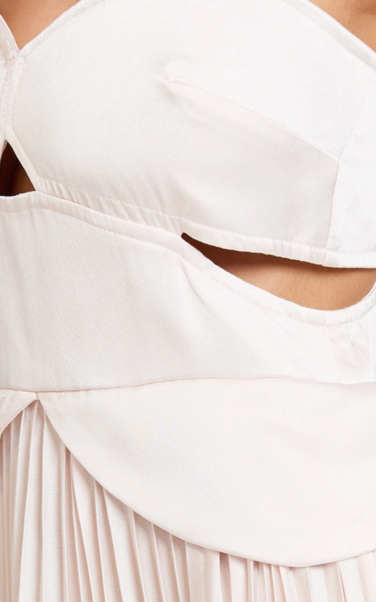 Shay Maxi Dress - Sweetheart Cut Out Pleated Dress in Soft Pink - Image 5