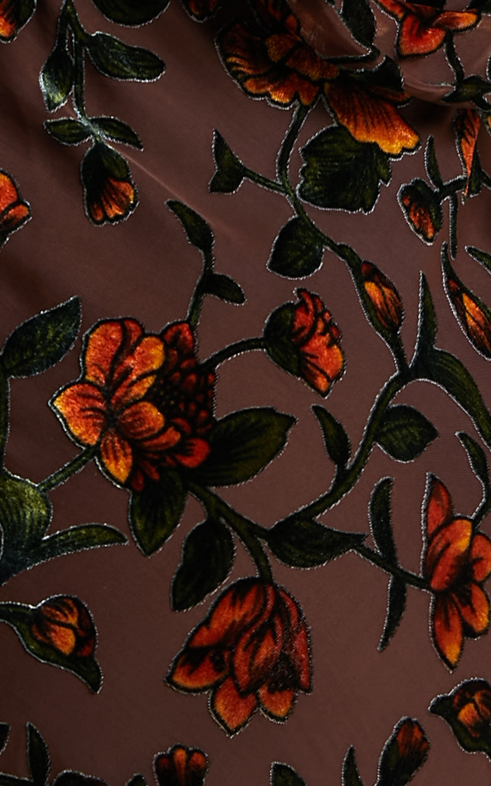 Stephania Midi Dress - Cowl Neck Low Back Burnout Slip Dress in Chocolate - Image 8