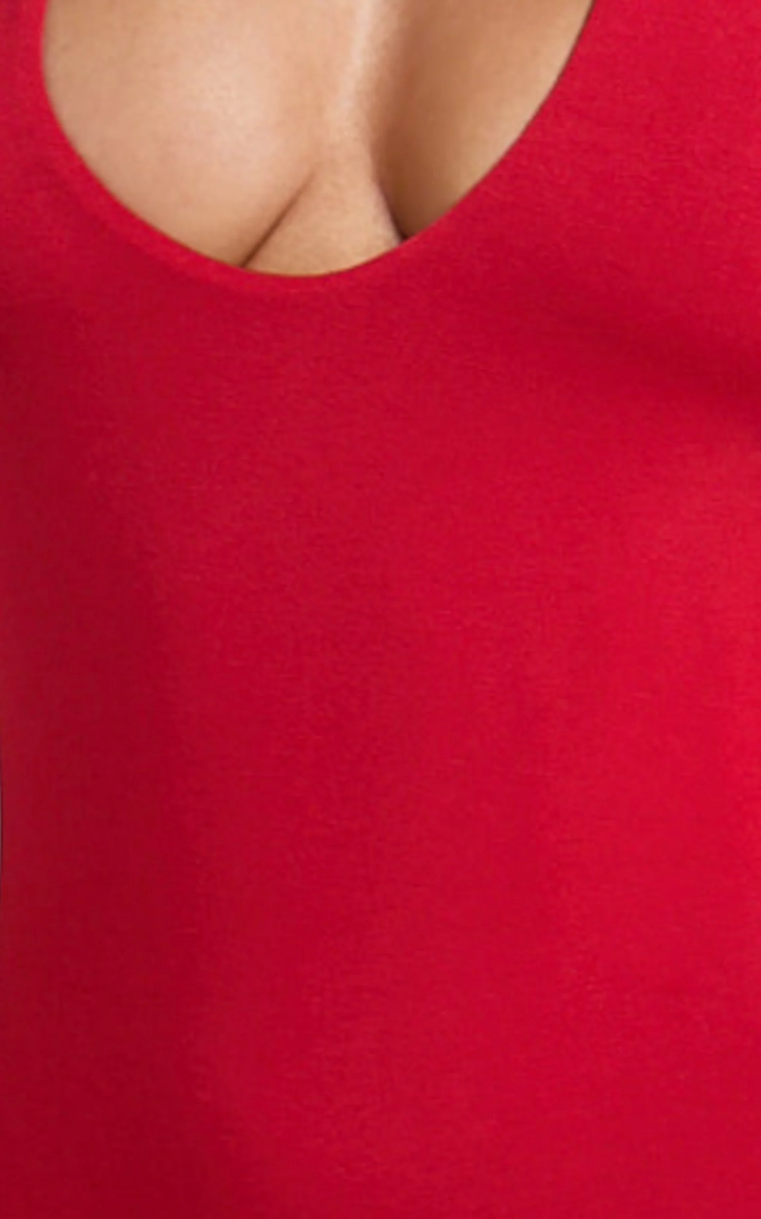 Suzanna Bodysuit - V Neck Halter Bodysuit in Red - Image 8