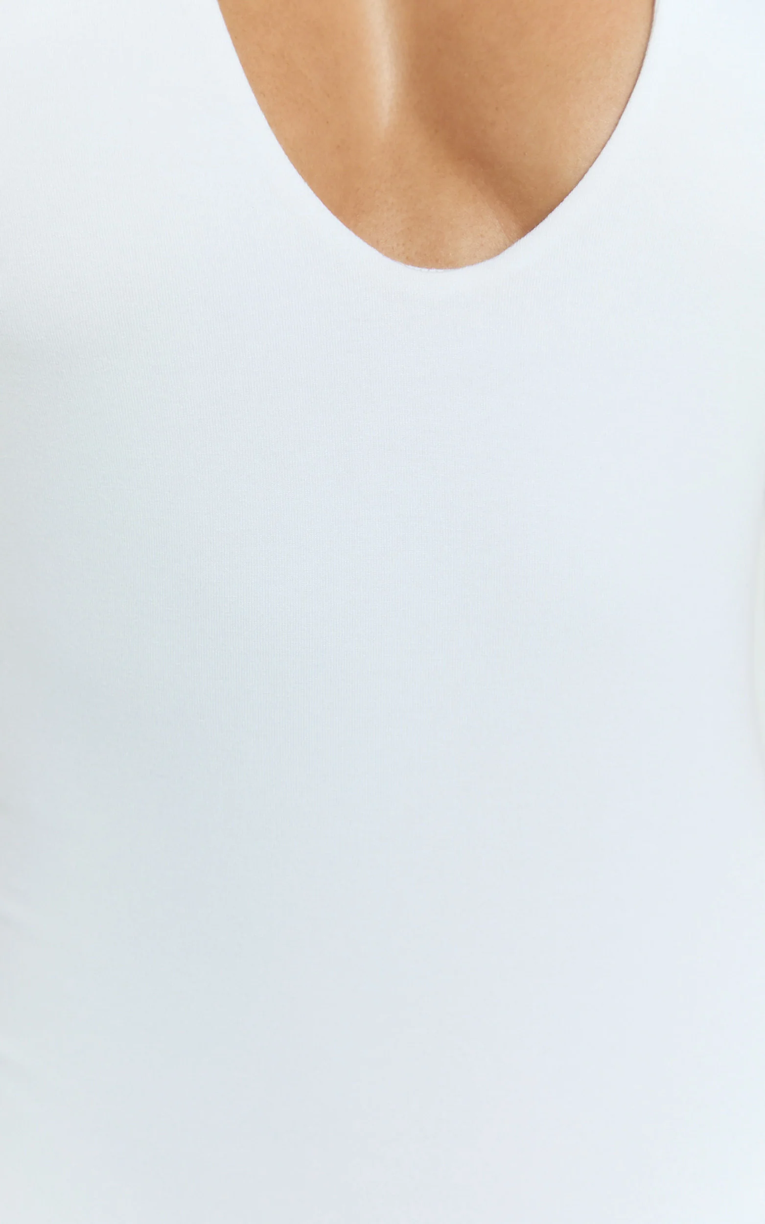 Suzanna Bodysuit - V Neck Halter Bodysuit in White - Image 8