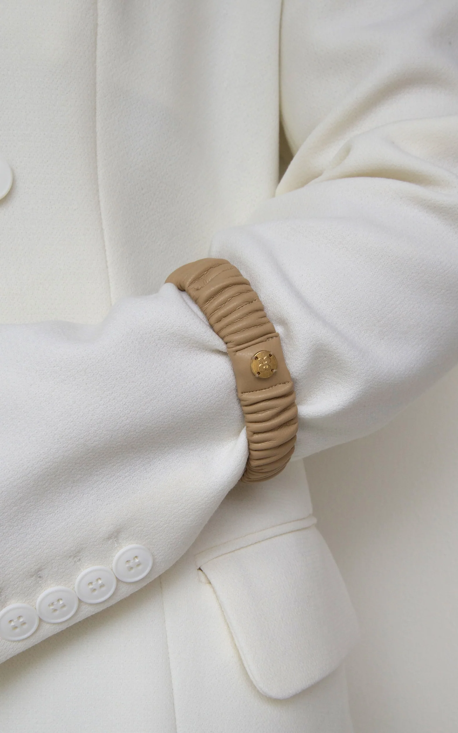 The Basic Band - Luxe Sleeve Garters in Beige - Image 3