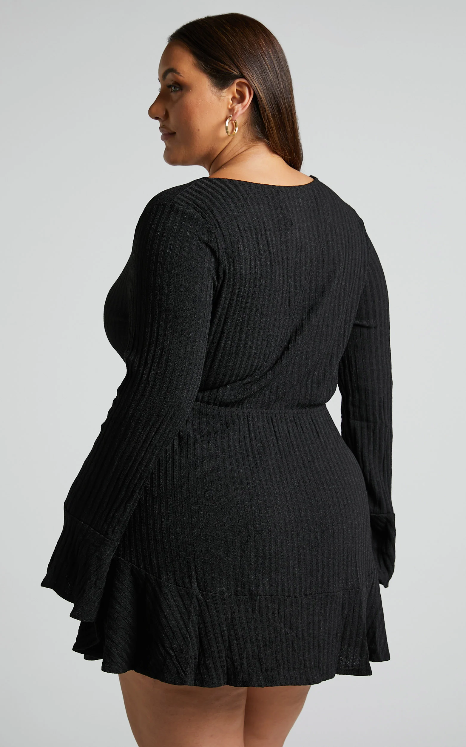 The Next Step Mini Dress - Long Sleeve Dress in Black - Image 7