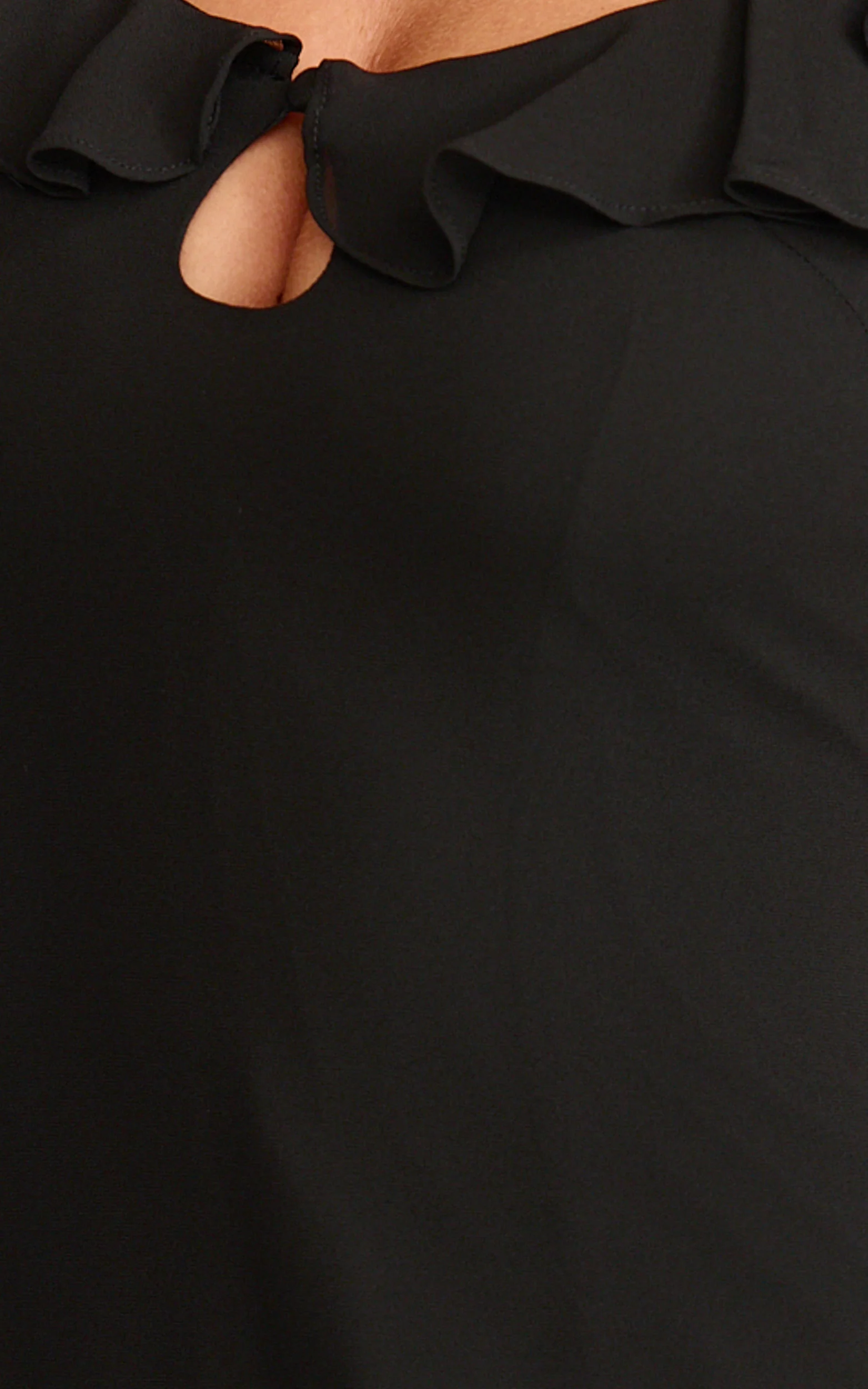 Theadore Maxi Dress - One Shoulder Asymmetric Hem Dress in Black - Image 6